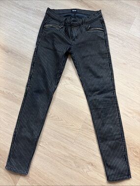 Hudson Black Skinny Jeans Gold Pinstripe Skinny